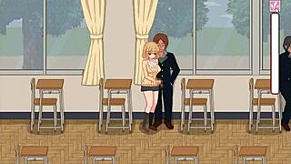 College lady in bt life hentai game engages in erotic sex with multiple men, including detailed scenes of penetration and climax.