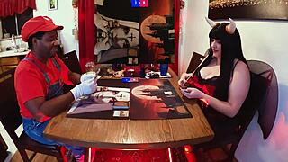 Jane Dresses In Cosplay Costumes For Monster Desk Game Adventure