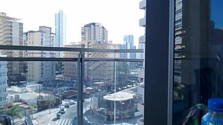 Hot Gamer Girl Flashes From Balcony