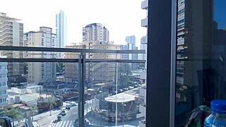 Hot Gamer Girl Flashes From Balcony