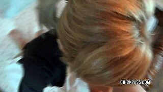 Jolene the blonde milf gets a facial with cum after a good blowjob