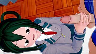 Bold Froppy in school uniform for adult handjobs.
