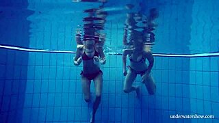marusia and melisa darkova dive into underwater lesbian play