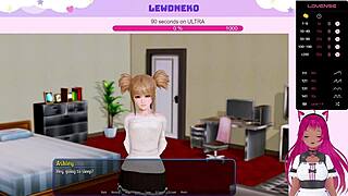 vtuber lewdneko enjoys harem hotel gameplay