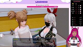 vtuber lewdneko enjoys harem hotel gameplay