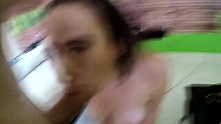 This young Latina whore from Rio shows off an amazing Brazilian ass. Her natural tits bounce while riding hard.