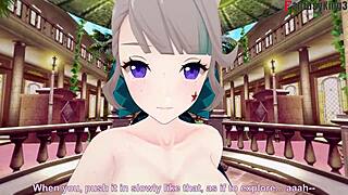 Lynette from Genshin Impact has sex and gives blowjob in this hentai scene