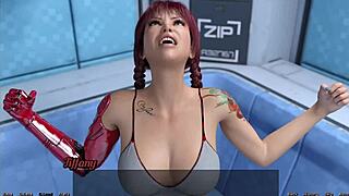 Stranded in space playing strip poker with curvy teen 18+ and huge big tits.