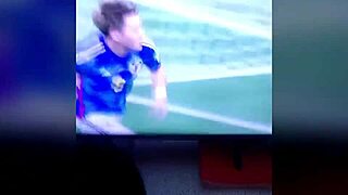 Fucking My Stepsister POV While Watching Germany vs Japan Game, Creampie on Big Ass