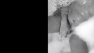 I was playing in the bathtub with this brazilian amateur, it was sexy but i think i spilled something