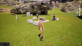 Blonde whore gets roughly fucked in wild life game scenes.