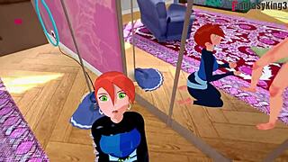 Watch Gwen Tennyson Fuck In Front Of Mirror!