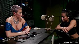 Busty Milf Hacker Whips Ebony Ass in BDSM Scene