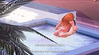 hot tub romance in 3d hentai preview