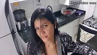 why is the latina masturbating in the kitchen?