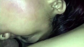 The BBW Latina sucks and gets face fucked by a big cock