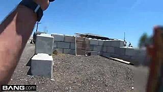 Latina Bad Girl Caught Sucking Cop's Dick in Public POV Blowjob