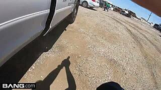 Latina Bad Girl Caught Sucking Cop's Dick in Public POV Blowjob