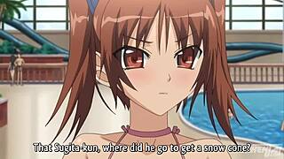 Teen orgy contrasts with public pool hentai