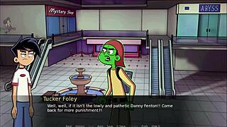 Danny Phantom's Amity Park Adventure: Green Handjob Fun