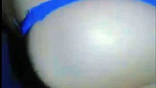 Blonde with big ass uses huge dildos and licks ass.