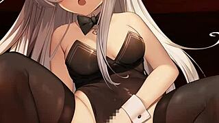 Bunny Girl Hibiki-Chan Rides In Cartoon