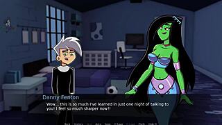 Danny Phantom's Amity Park Adventure: Green Handjob Fun
