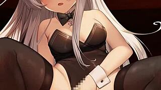 Bunny Girl Hibiki-Chan Rides In Cartoon