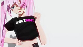 bratty anime girl gets dominated by big black cock in cowgirl position.