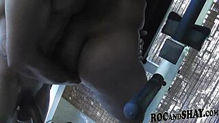 monster black cock pounding a curvy ebony girlfriend in wild action