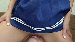 Russian babe sits on face, eats pussy, squirts in wild 69 orgasm.