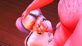 audacious harley quinn in cartoon parody