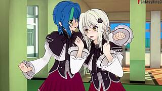 See through Koneko and Xenovia in DxD NTR madness