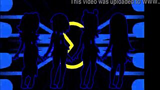 PACMAN GHOST GIRLS DANCE IN THREE PHASES AT 1080P.
