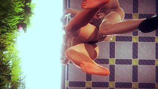 Genshin impact hentai with yangfei getting fingered and footjob.