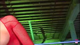 brunette slave in cage sucks cock deepthroat style for freedom, getting cum in mouth.