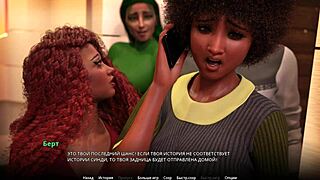 Bold naked teen in 3some pussy play with friends in american 3d cartoon gameplay.