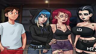 Hey, caught peeping naked folks through binoculars in SummertimeSaga E1 78