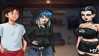 Hey, caught peeping naked folks through binoculars in SummertimeSaga E1 78