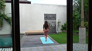 Step sister gets fucked hard in leggings after yoga with big cock orgasm 😏