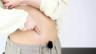 Asian navel sound fetish gets intense with japanese touches 😍