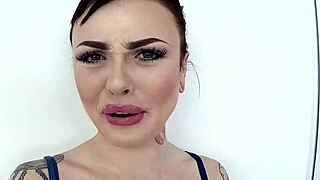 chloe carter petite with small tits and waist takes huge cock pov blowjob deepthroat facefuck and swallows cum wow