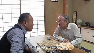 Old man fucks young girl in front of her father