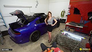 Big tits homemade brunette gets fucked by her mechanic on the side of the road