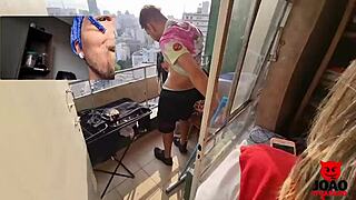 Oh Wow! Couple Fucking On Balcony And I Joined The Fun, Caah Kabulosa - Casal Kabuloso!