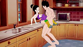 Whoa! Chichi Stuck in Kitchen in Dragon Ball Z Fantasy!