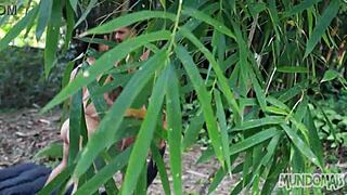 'Bareback gay fucking in the woods, sucking monster cock'