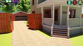 Beautiful MILF gets deepthroat and cunilingus in 3D game