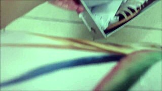 Wonderful sexy feet trying on sandals in the shoe shop