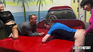 Bisexual femdom foursome unfolds with Lou Nesbit and Lia Louise